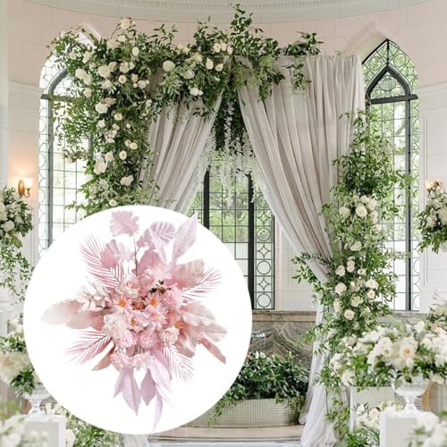 Menolana Artificial Pink Floral Swag for Fireplace and Front Door