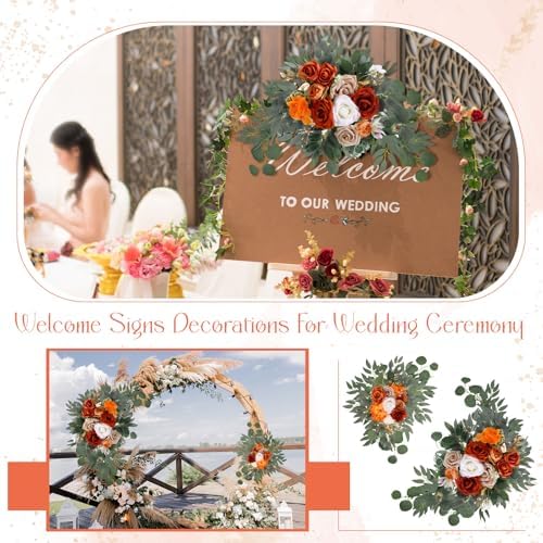 Hotop Honey Orange Gradient Artificial Flower Arch Set of 4