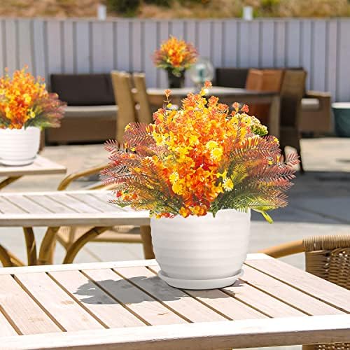 12 Bundles Artificial Fall Flowers UV Resistant Autumn Decor
