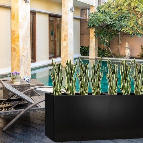 KOL 3ft 2PCS Artificial Snake Plant Yellow