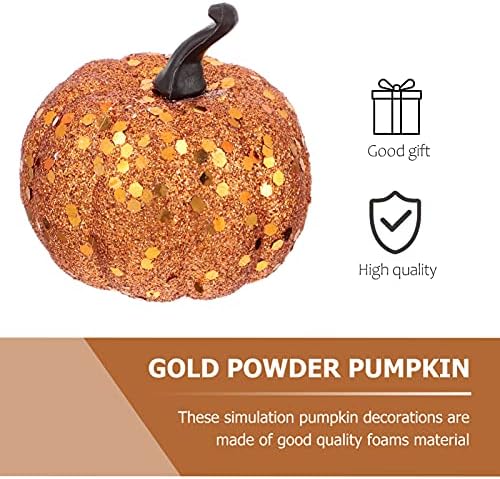 NUOBESTY 10pcs Glitter Foam Pumpkin Artificial Decorations
