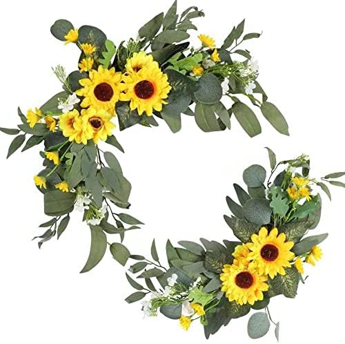 HW 2pcs Artificial Wedding Arch Flowers with Sunflower