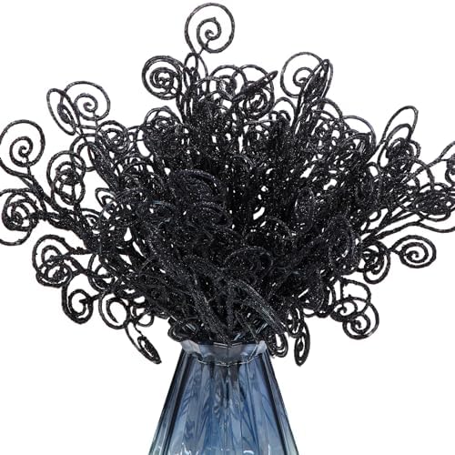 Ysleen 50 Pcs Glitter Tree Picks and Twigs for Wreaths and Vases