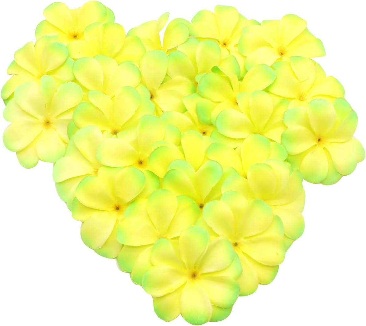 100 Pcs 28 Inch Hawaiian Plumeria Artificial Flower Heads Light Green