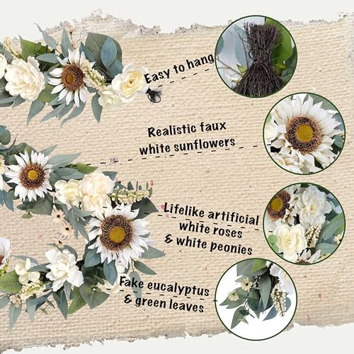 6 Ft Warm White Artificial Flower Garland Decor