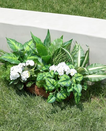 10 Bundles Artificial Greenery Plants and Flowers for Outdoor