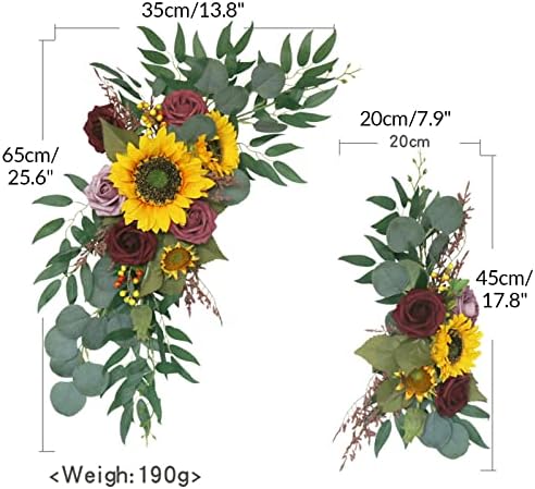 AMLESO Artificial Wedding Arch Flowers Kit 2pcs