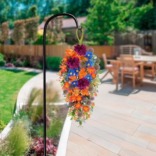 217 Inch Artificial Daisy Hydrangea Hanging Flower Basket