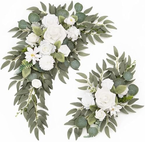 Muhanjia Wedding Sign Faux Flower Swag Pack of 2