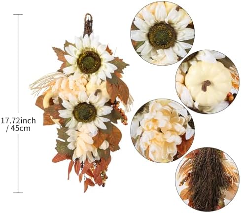 INSUNSIX 2PCS Artificial Fall Teardrop Garland
