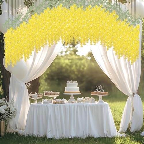 Mizii 6Pcs Yellow Wisteria Artificial Garland Flowers