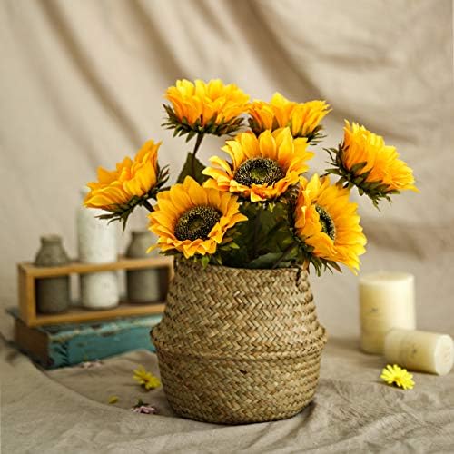 Hawesome Artificial Sunflowers Bouquet 7 Pcs Gold
