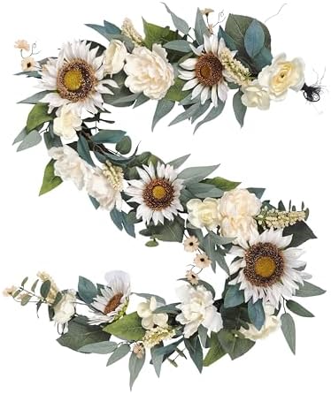 6 Ft Warm White Artificial Flower Garland Decor