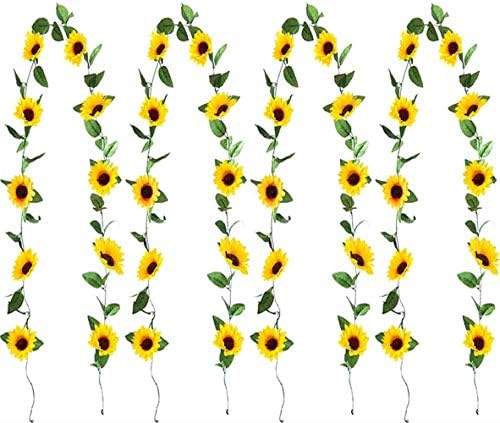 KUPOO 4 Pack Artificial Sunflower Garland