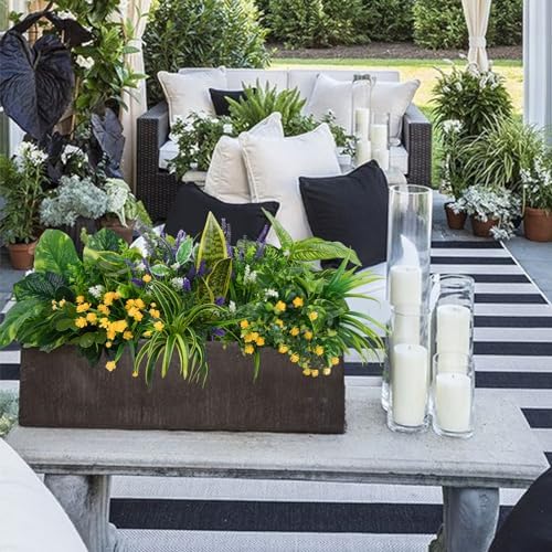 19 Piece Fake Plants Set for Outdoor Decor