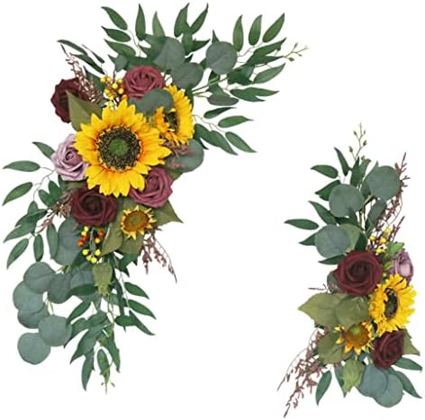 AMLESO Artificial Wedding Arch Flowers Kit 2pcs
