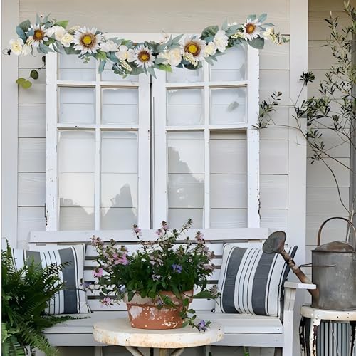 6 Ft Warm White Artificial Flower Garland Decor