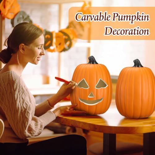 3 Pcs Carvable Foam Pumpkin Decor Set