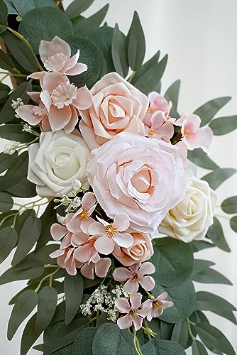 Pink Ivory Artificial Wedding Flower Set of 2 for Welcome Arch