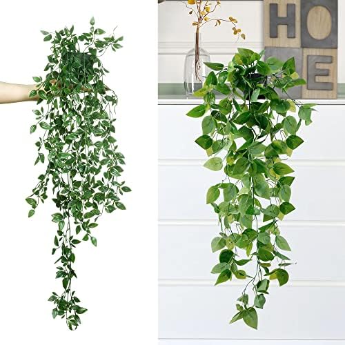 Sggvecsy 4 Pack Artificial Hanging Plants for Home Decor