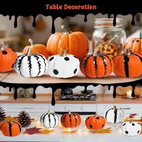 LuckyEra Fall Decor 6Pcs Realistic Foam Pumpkins