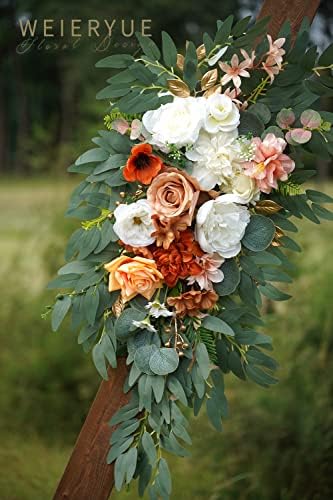 Artificial Wedding Arch Flowers Kit Caramel White