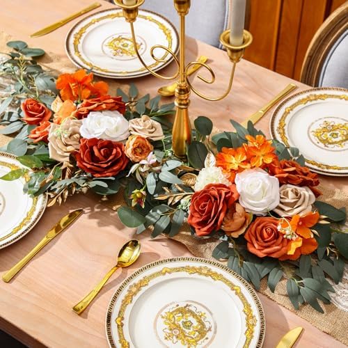 Hotop Honey Orange Gradient Artificial Flower Arch Set of 4