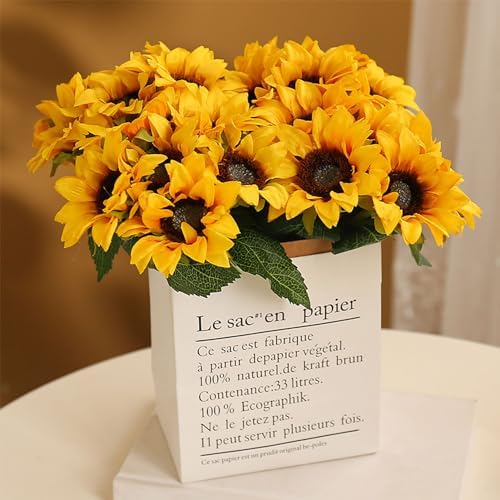 6PCS Artificial Sunflowers Bouquet Faux Flowers for Decor