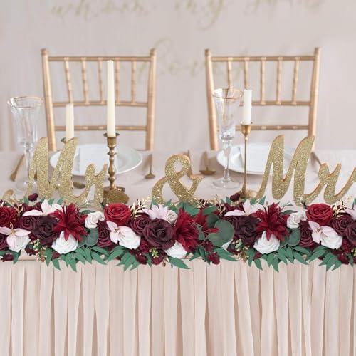 2PCS Red Artificial Rose Garland Wedding Decor