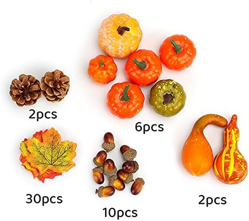 50 Piece Halloween Artificial Pumpkin Decor Set