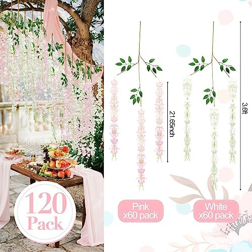 Giegxin 120 Pcs Artificial Wisteria Hanging Garland