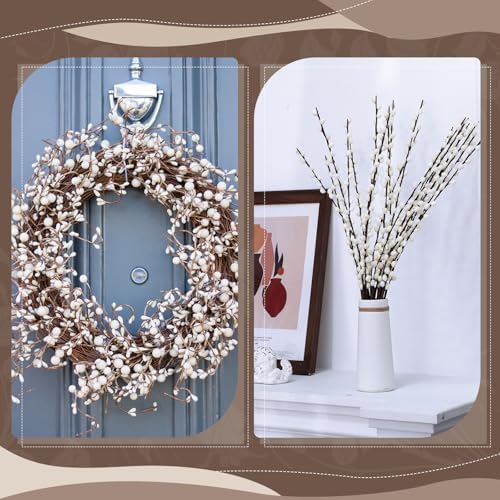 20 Stems 315 Inch Artificial Pussy Willow Branches for Vases