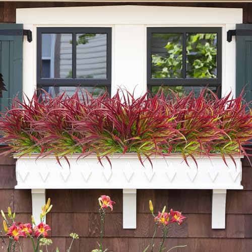 Uieke 6 Bundle Artificial Deep Red Plants