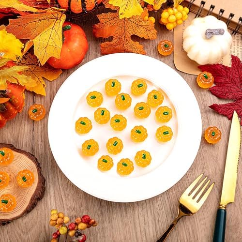 50PCS Glow in the Dark Mini Resin Pumpkins Halloween Decor