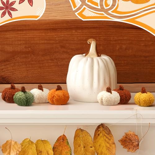 9 Pcs Mini Fleece Pumpkins Fall Decor