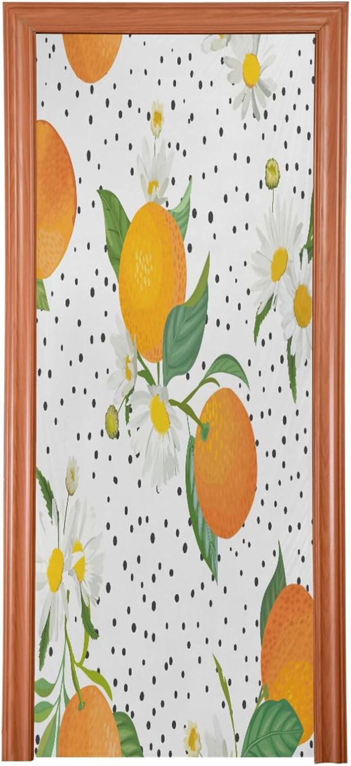 Susiyo Tropic Fruits Leaves Daisy Flowers Christmas Door Cover 32x79