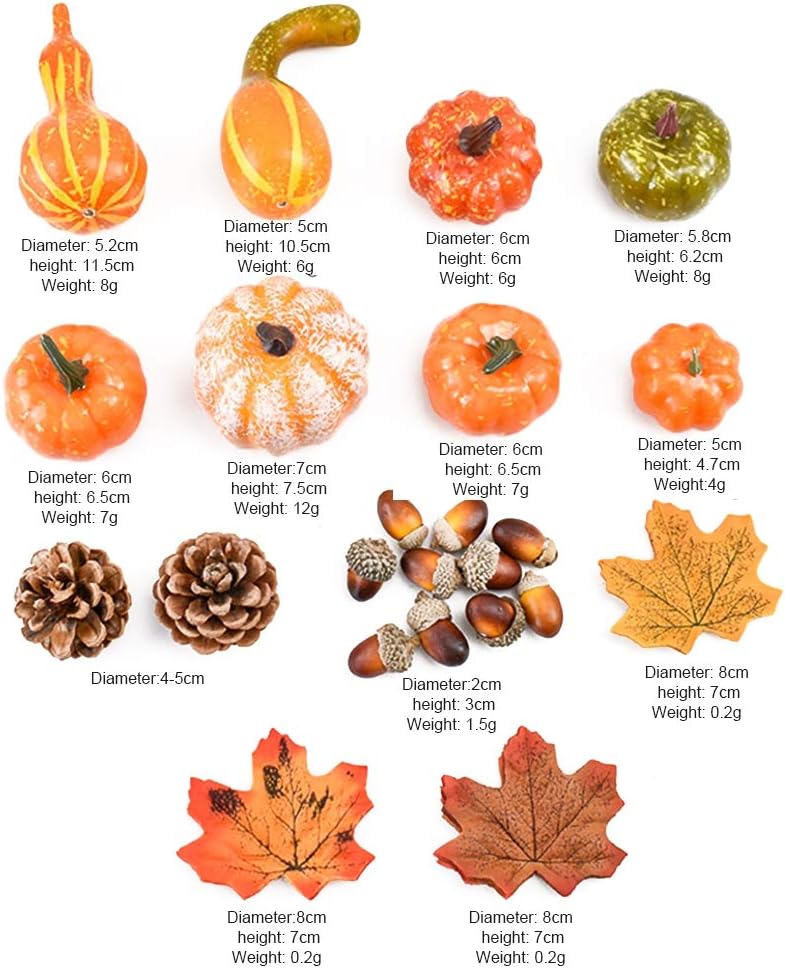 Ochine Artificial Mini Pumpkins Fall Decor Halloween Thanksgiving Party