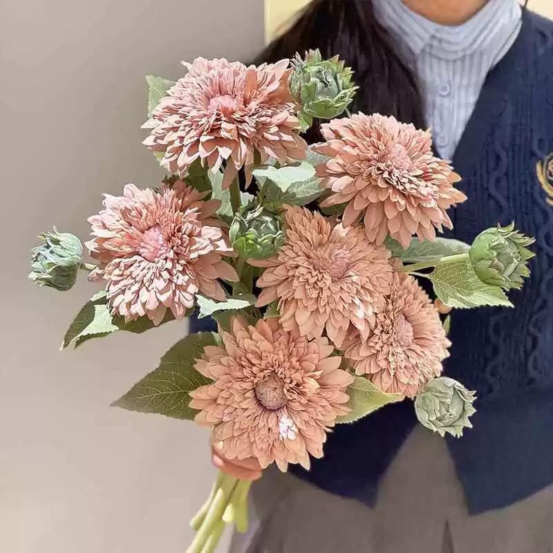 Kimuras Cabin 5Pcs Artificial Sunflowers Bouquet
