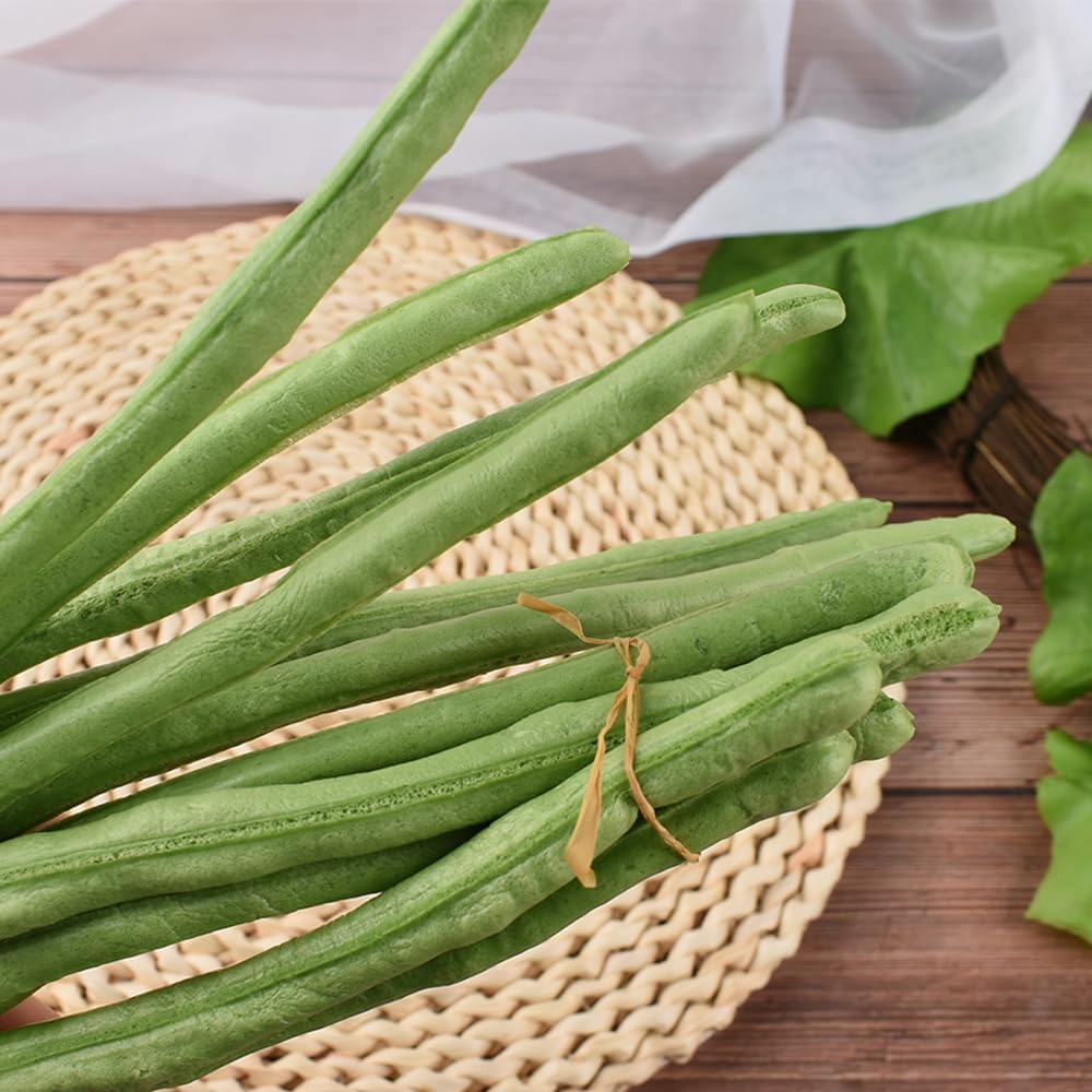 HUIANER Artificial Green Long Beans 6pcs Decor Display Props