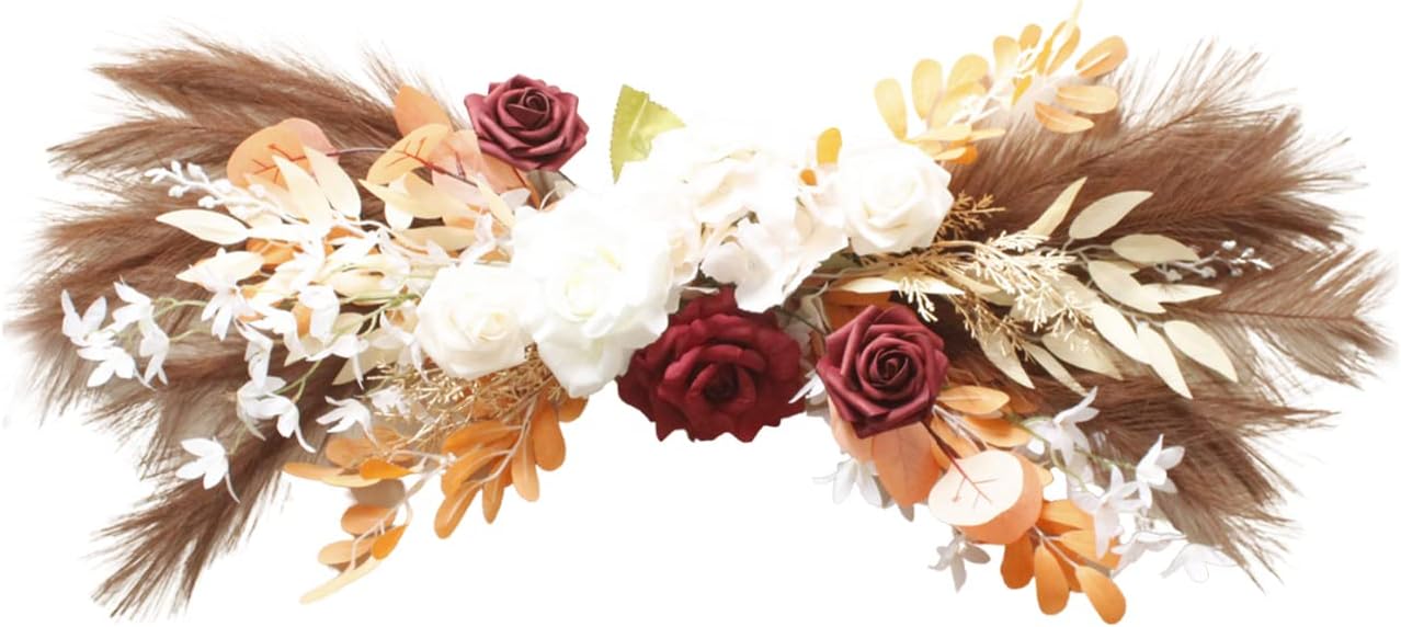 Zhdoka 35 Inch Pampas Flower Arch Wedding Decor