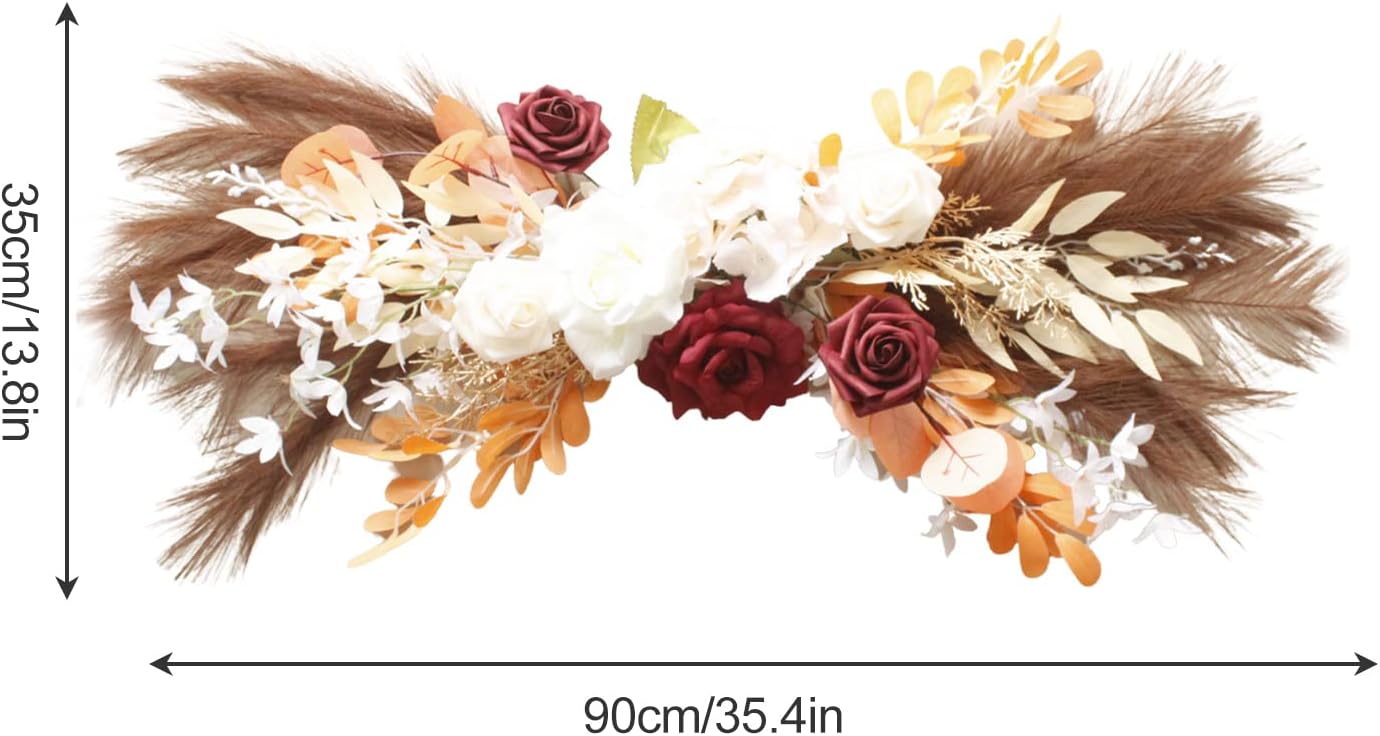 Zhdoka 35 Inch Pampas Flower Arch Wedding Decor