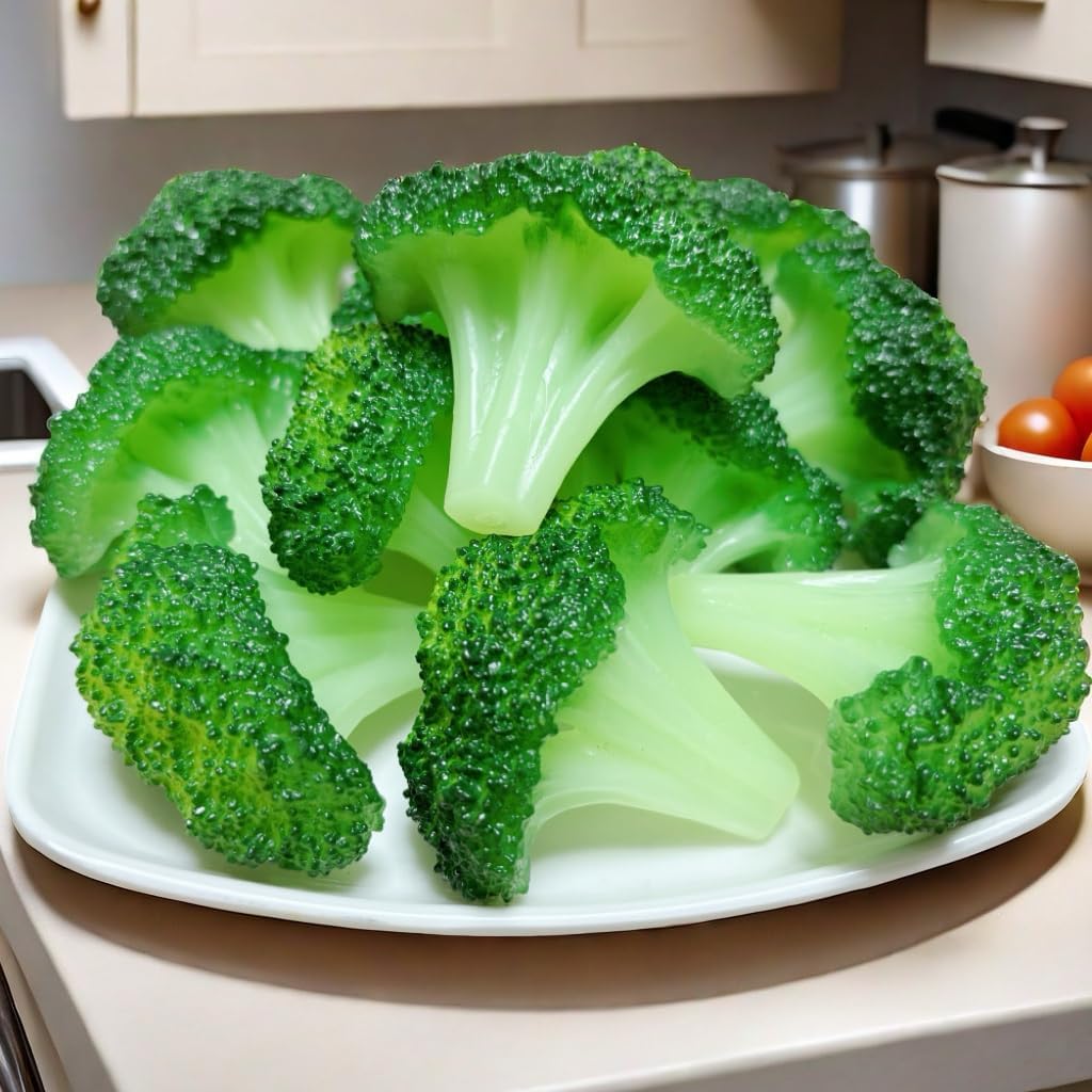 12pcs Fake Broccoli Slices Artificial Vegetables Decoration Props
