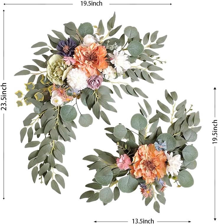 Lucky Flower 2 Pcs Wedding Sign Swag Set Orange