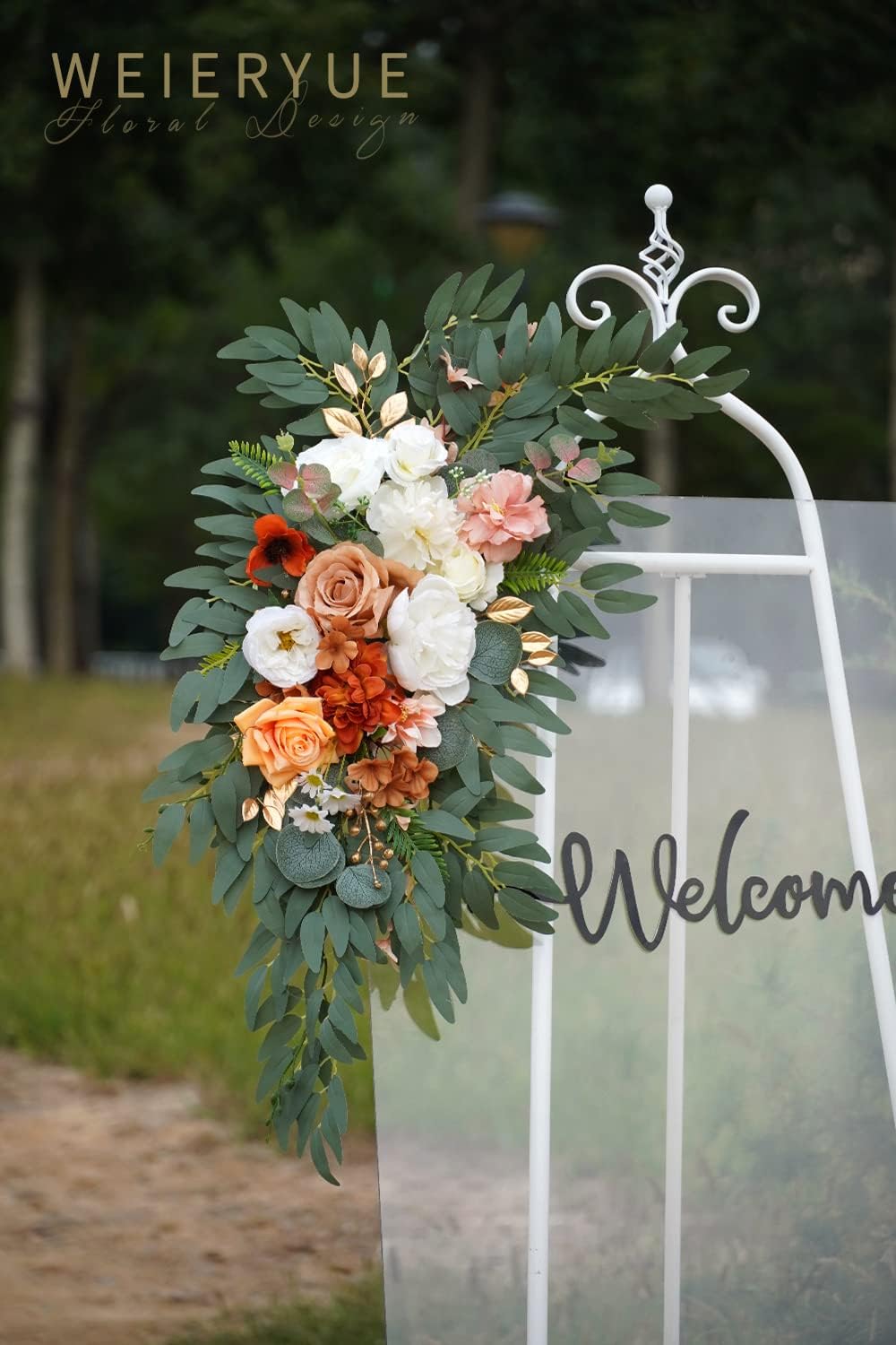 Artificial Wedding Arch Flowers Kit Caramel White