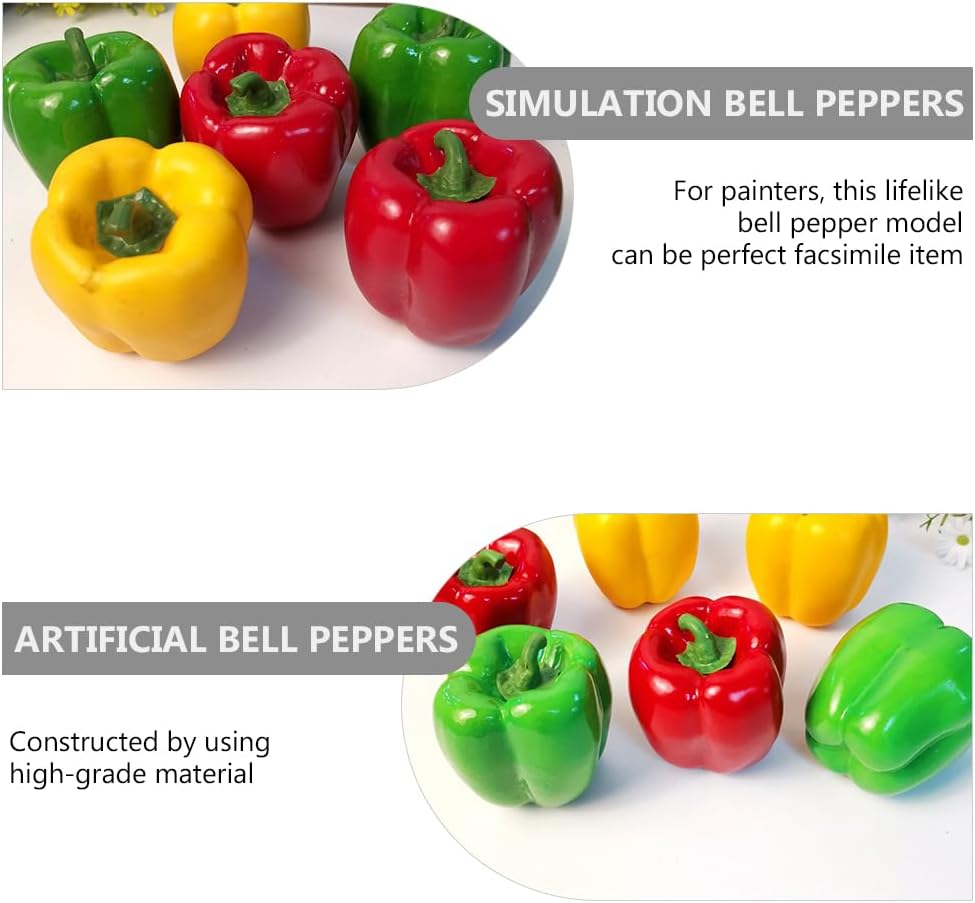 LUOZZY 4 Pcs Realistic Red Bell Pepper Artificial Vegetables 1