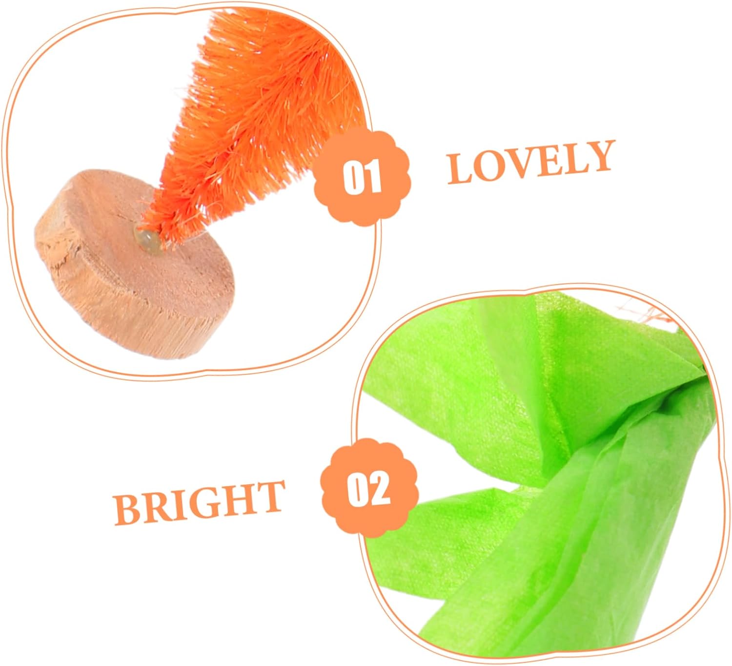 6pcs Sisal Fiber Carrot Ornaments for Easter Party Decor