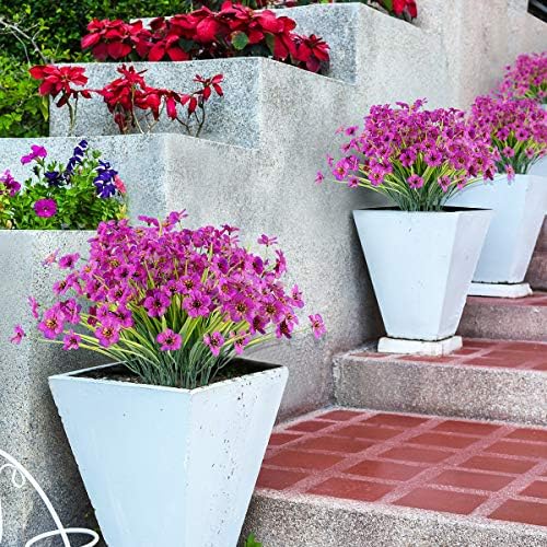 JEMONG 20 Bundles Artificial Flowers UV Resistant