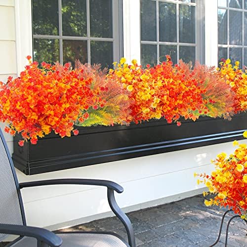 12 Bundles Artificial Fall Flowers UV Resistant Autumn Decor