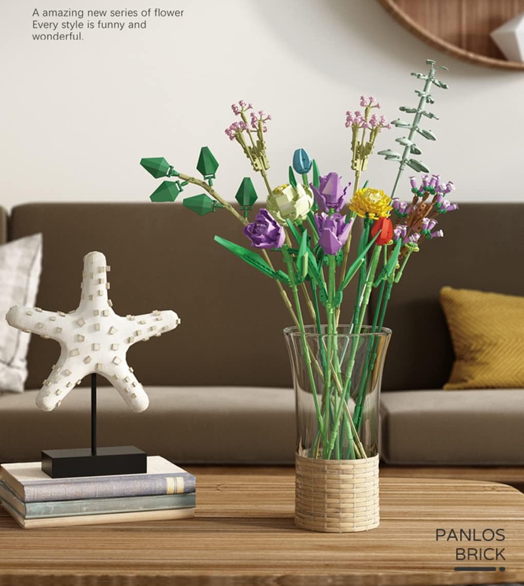 Home Decor Artificial Flowers Bouquet Building Set