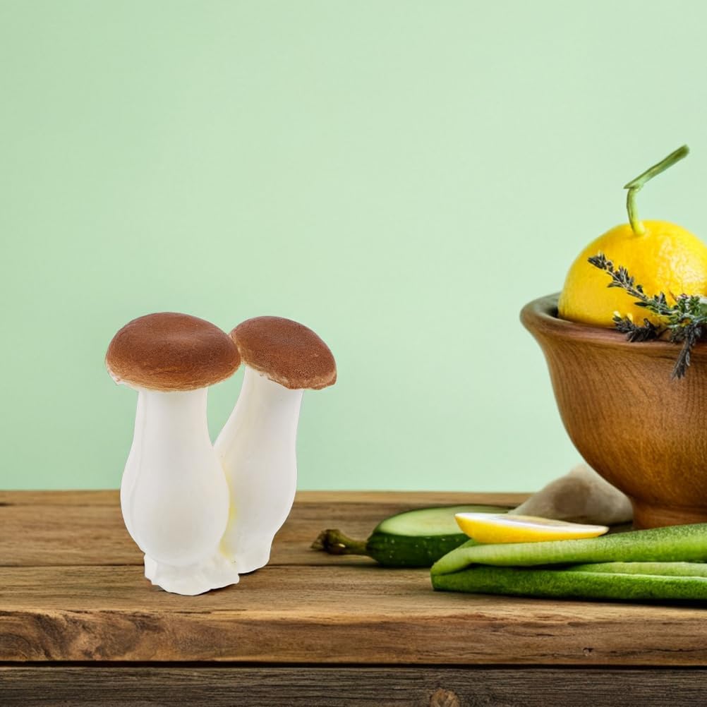 2pcs Realistic Fake Mushroom Decor Artificial Vegetable Models